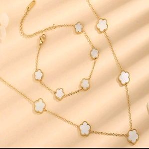 1set Lightweight & Exquisite Titanium Steel Bracelet & Cowry Shell Necklace